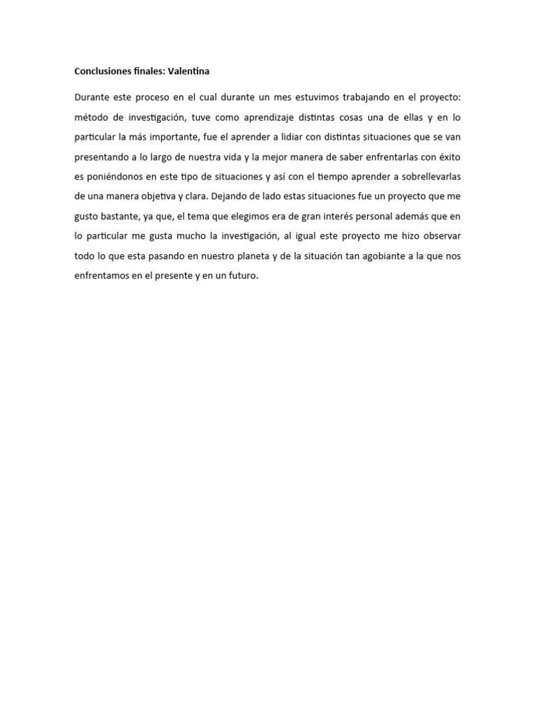 Conclusiones Finales